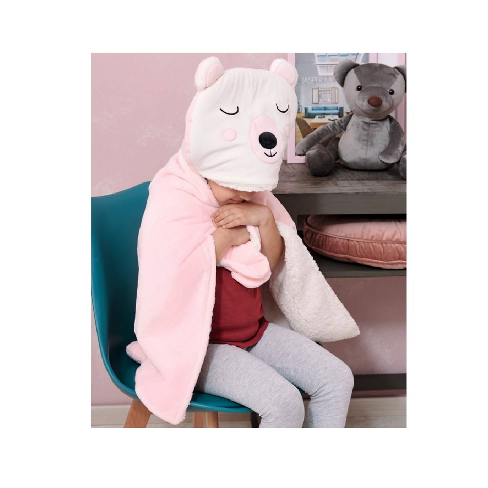 Κουβέρτα Fleece Με Κουκούλα New Baby NB0126 Pink